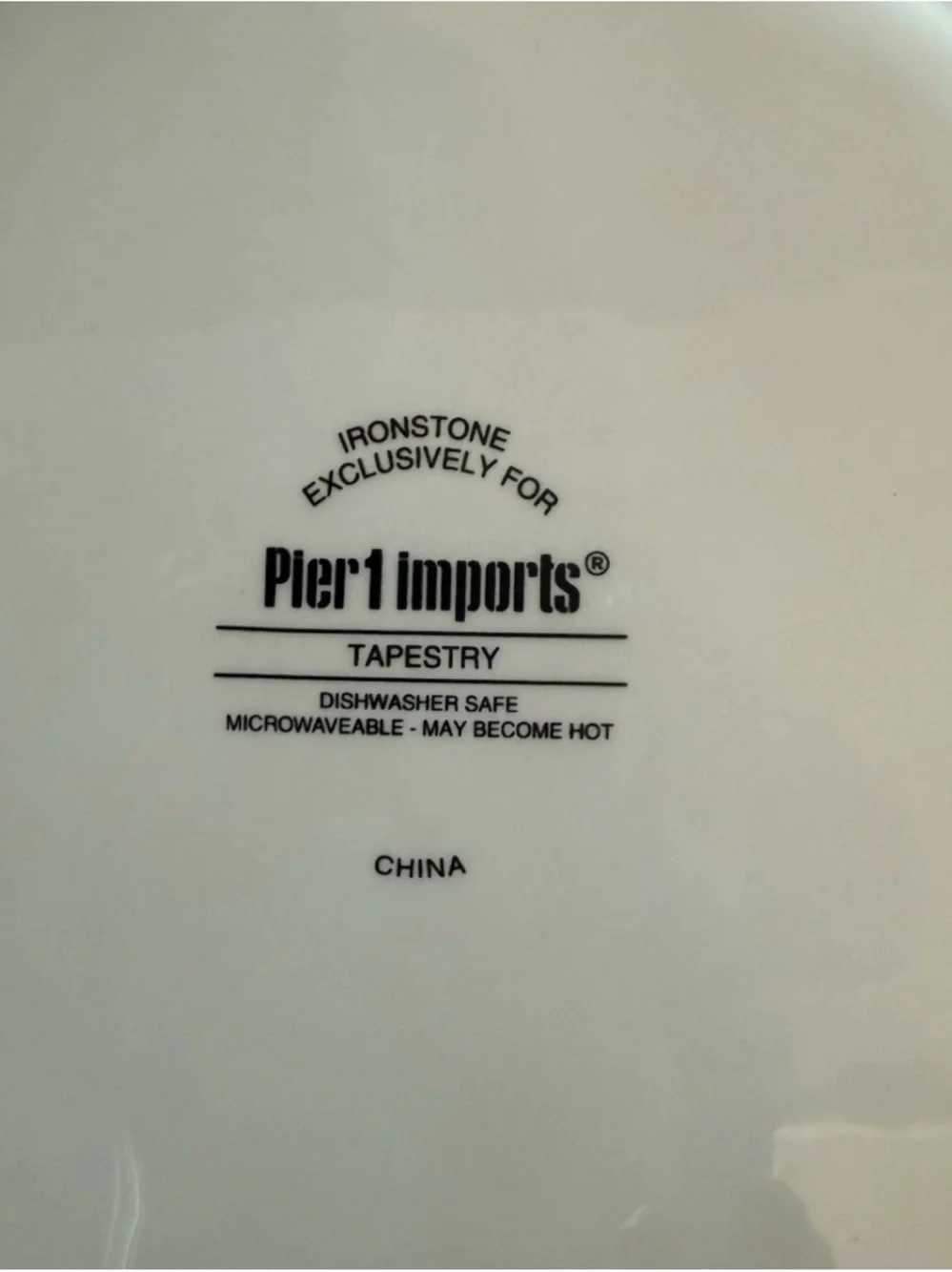 VTG Pier 1 Scalloped Edge Ironstone Decorative Plate Tapestry